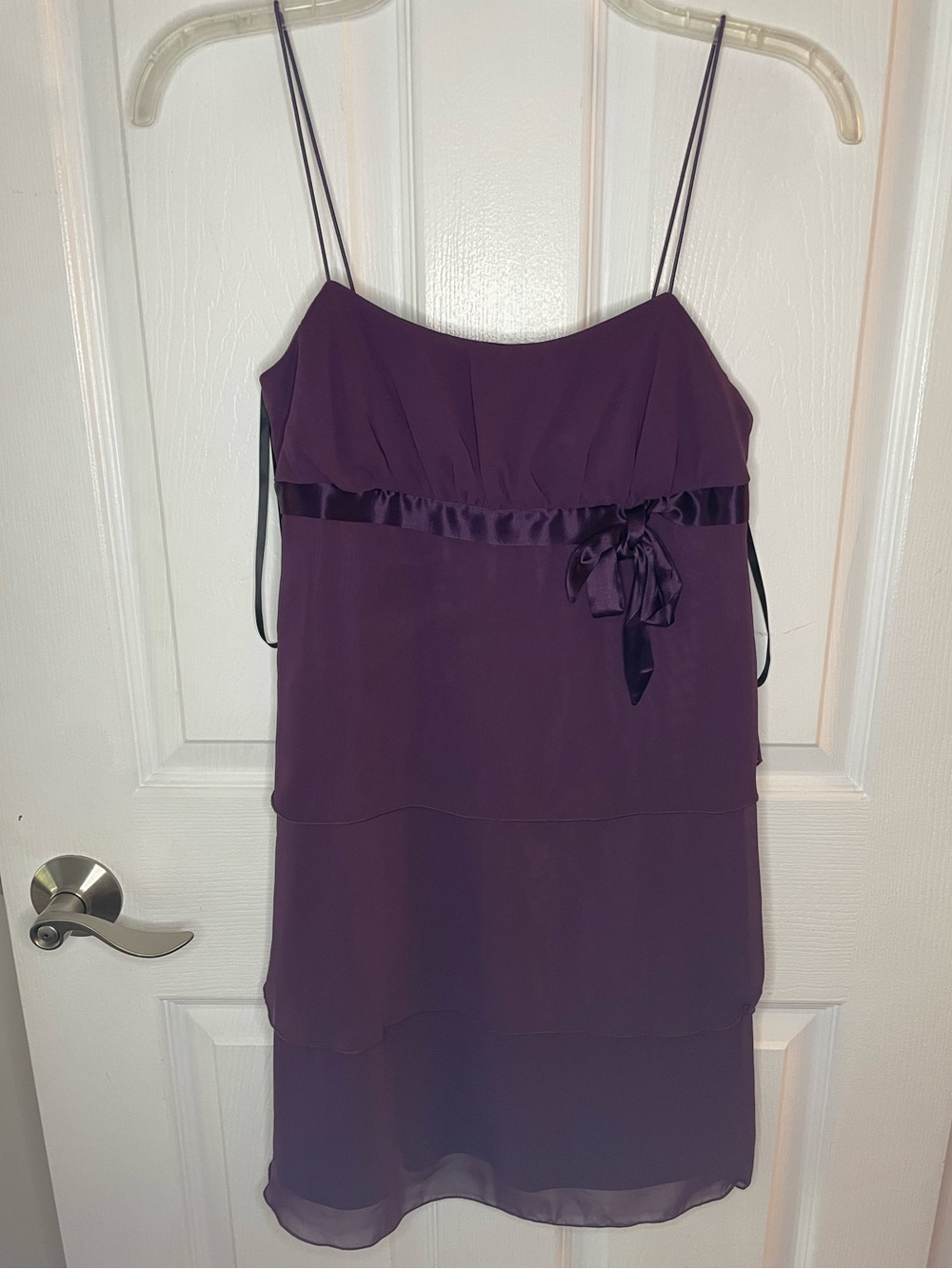 I.N. San Francisco Plum Tiered Chiffon Dress